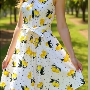 Lemon Print Sleeveless Dress Chloe+Rene